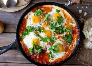 EGGS IN A PAN WITH TOMATO PUSH